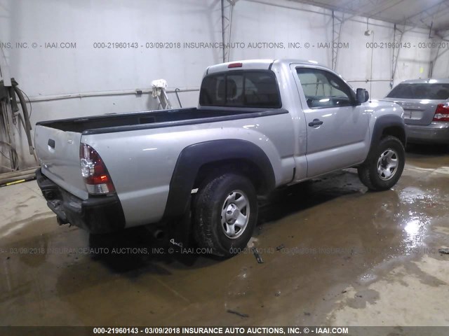5TFPX4EN7BX004210 - 2011 TOYOTA TACOMA SILVER photo 4