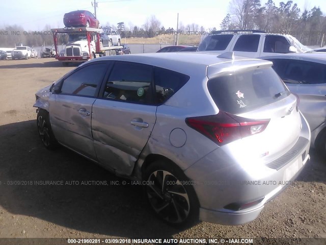 JTNKARJE2HJ534087 - 2017 TOYOTA COROLLA IM SILVER photo 3