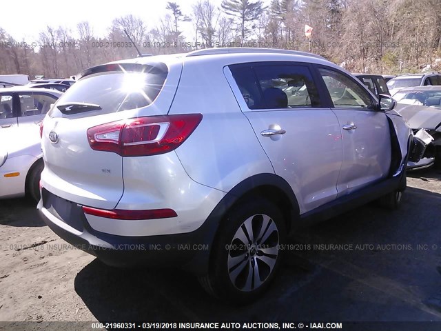 KNDPCCA23B7069346 - 2011 KIA SPORTAGE EX/SX SILVER photo 4