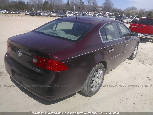 1G4HD572X7U177147 - 2007 BUICK LUCERNE CXL BURGUNDY photo 4