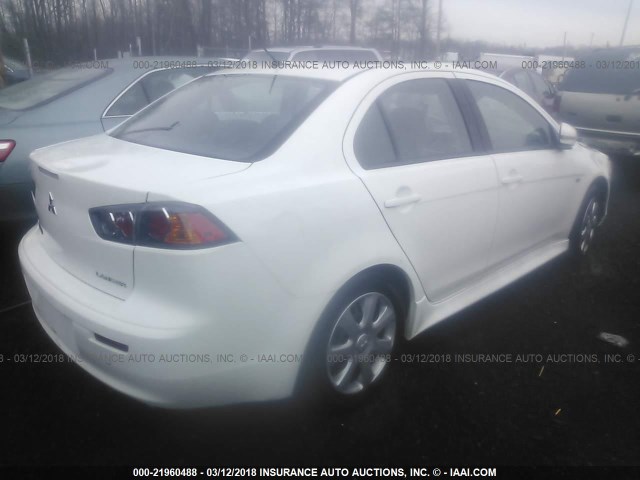 JA32U2FU4FU016088 - 2015 MITSUBISHI LANCER ES WHITE photo 4