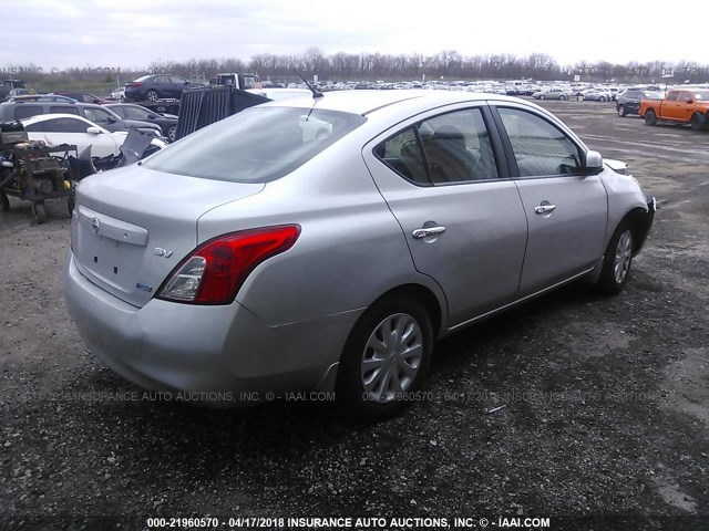 3N1CN7AP5CL856245 - 2012 NISSAN VERSA S/SV/SL SILVER photo 4