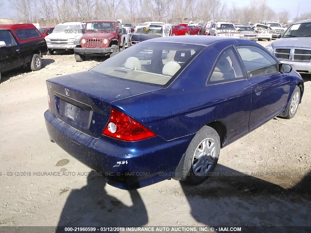 1HGEM22104L049023 - 2004 HONDA CIVIC DX VP ლურჯი ფოტო 4