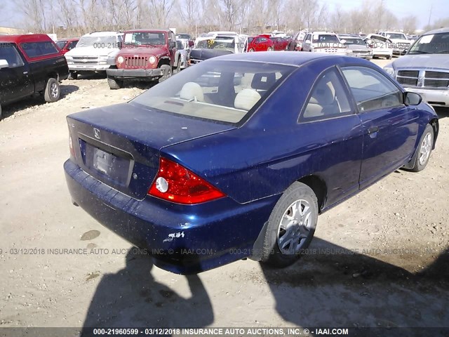 1HGEM22104L049023 - 2004 HONDA CIVIC DX VP BLUE photo 4