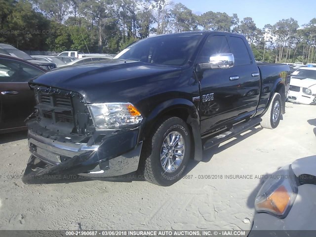 1C6RR6GT6JS117983 - 2018 RAM 1500 SLT BLACK photo 2