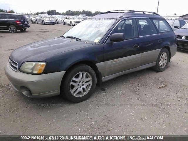 4S3BH675917645177 - 2001 SUBARU LEGACY OUTBACK AWP BLUE photo 2