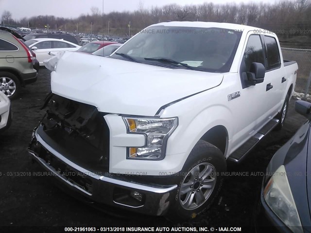 1FTEW1EF7GFA23306 - 2016 FORD F150 SUPERCREW WHITE photo 2