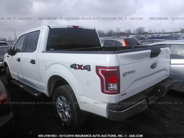 1FTEW1EF7GFA23306 - 2016 FORD F150 SUPERCREW WHITE photo 3