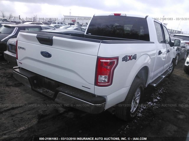 1FTEW1EF7GFA23306 - 2016 FORD F150 SUPERCREW WHITE photo 4