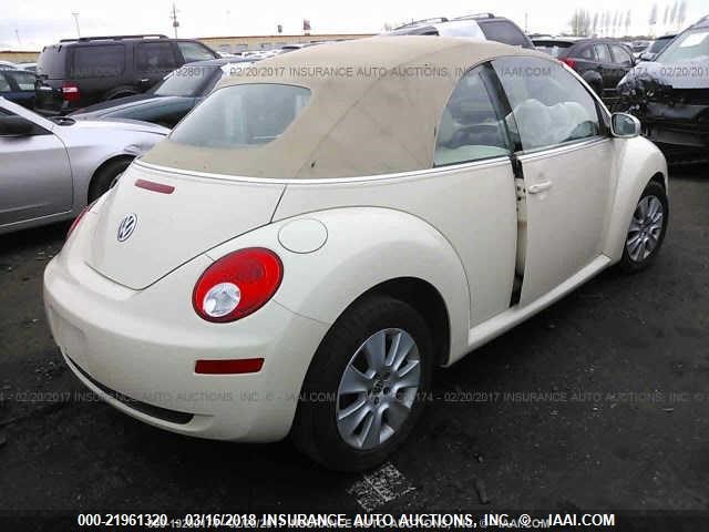 3VWPF31Y48M419915 - 2008 VOLKSWAGEN NEW BEETLE CONVERTIBLE S WHITE photo 4