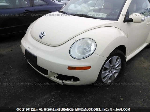 3VWPF31Y48M419915 - 2008 VOLKSWAGEN NEW BEETLE CONVERTIBLE S WHITE photo 6