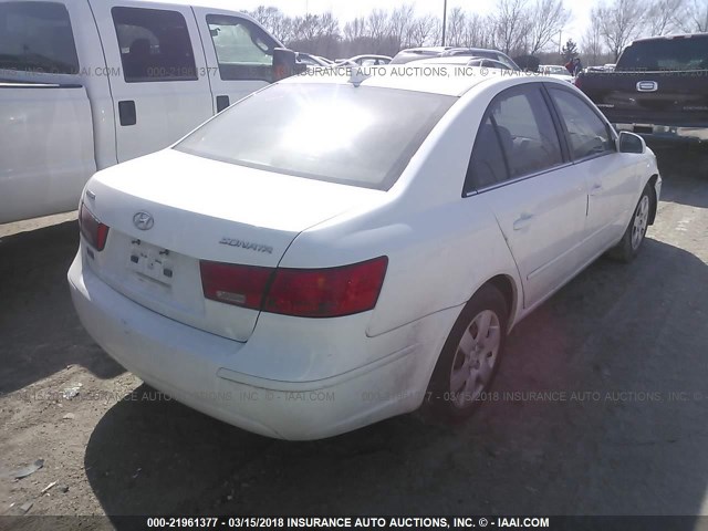 5NPET46C49H411102 - 2009 HYUNDAI SONATA GLS WHITE photo 4