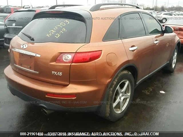 JNRBS08WX4X401676 - 2004 INFINITI FX45 ORANGE photo 4