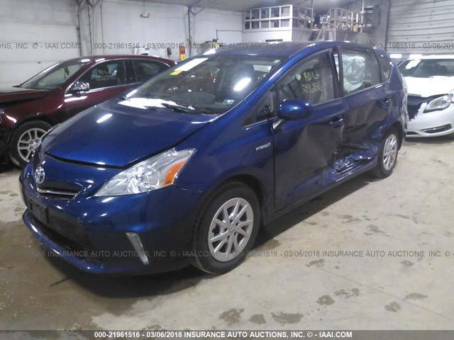 JTDZN3EU2D3272625 - 2013 TOYOTA PRIUS V BLUE photo 2