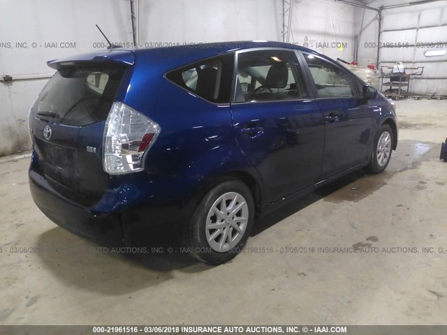 JTDZN3EU2D3272625 - 2013 TOYOTA PRIUS V BLUE photo 4