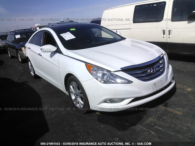 5NPEC4AC3DH547219 - 2013 HYUNDAI SONATA SE/LIMITED WHITE photo 1