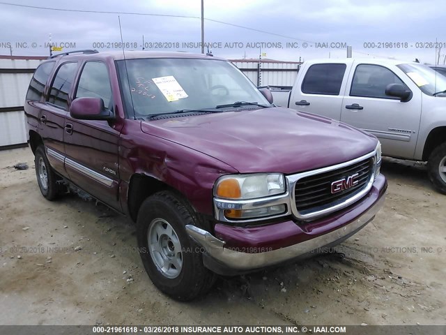 1GKEC13V35R244680 - 2005 GMC YUKON BURGUNDY photo 1