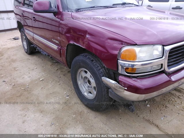 1GKEC13V35R244680 - 2005 GMC YUKON BURGUNDY photo 6