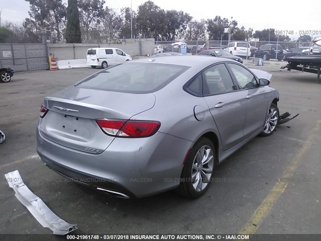 1C3CCCBB4GN134693 - 2016 CHRYSLER 200 S SILVER photo 4