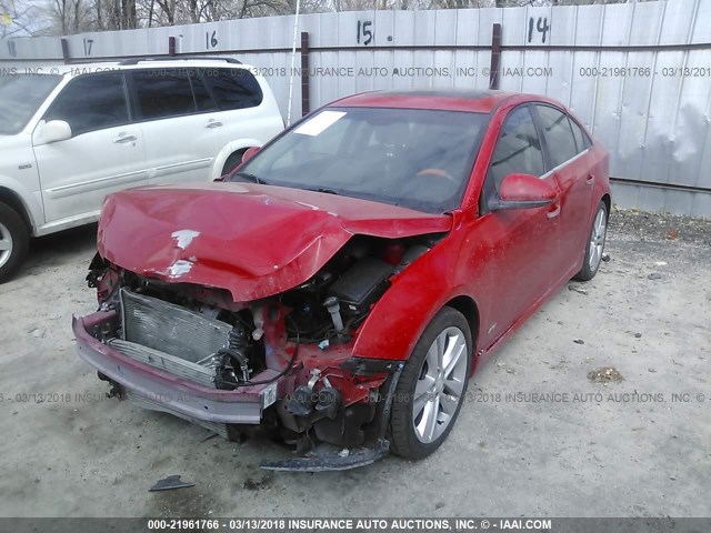 1G1PH5SC0C7307684 - 2012 CHEVROLET CRUZE LTZ RED photo 2