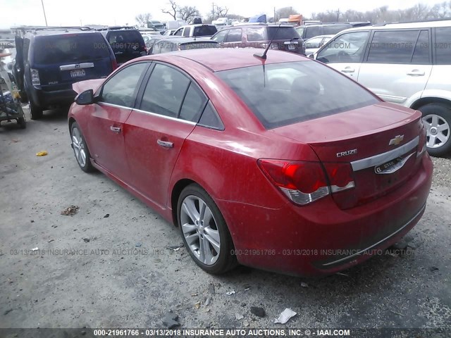 1G1PH5SC0C7307684 - 2012 CHEVROLET CRUZE LTZ RED photo 3