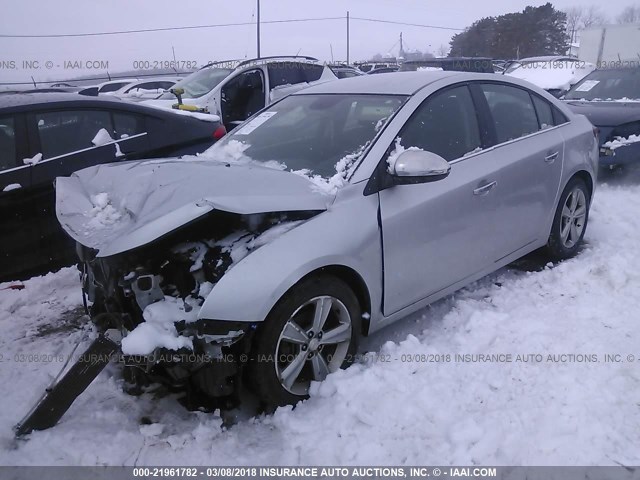 1G1PE5SB3D7100725 - 2013 CHEVROLET CRUZE LT SILVER photo 2