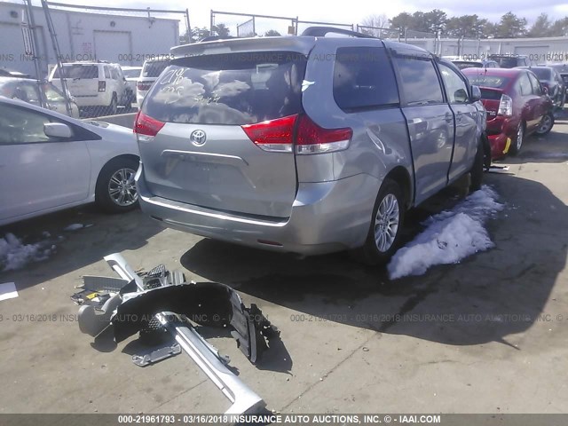 5TDYK3DC0BS140245 - 2011 TOYOTA SIENNA XLE/LIMITED GRAY photo 4