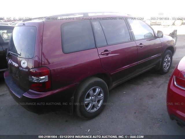 JTEDP21A650085820 - 2005 TOYOTA HIGHLANDER LIMITED RED photo 4