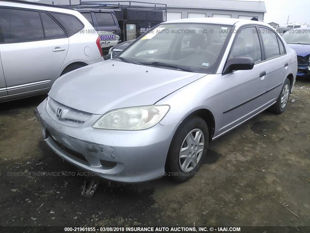 1HGES16364L008858 - 2004 HONDA CIVIC DX VP SILVER photo 2