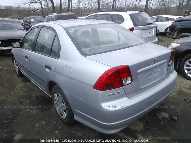 1HGES16364L008858 - 2004 HONDA CIVIC DX VP SILVER photo 3