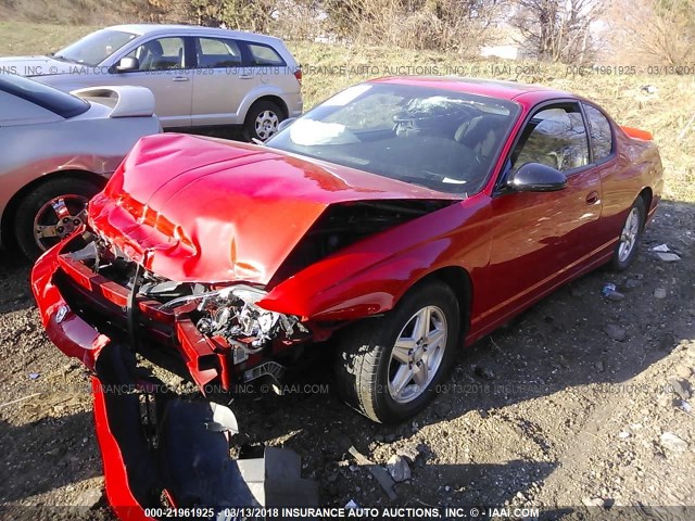 2G1WX12K759313174 - 2005 CHEVROLET MONTE CARLO LT RED photo 2