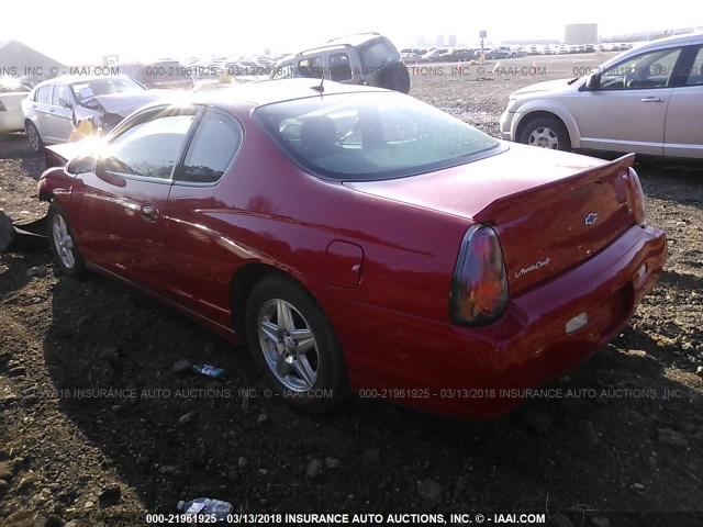 2G1WX12K759313174 - 2005 CHEVROLET MONTE CARLO LT RED photo 3