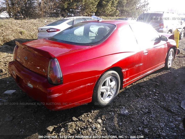 2G1WX12K759313174 - 2005 CHEVROLET MONTE CARLO LT RED photo 4