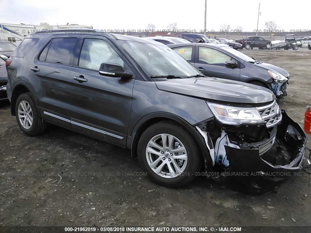 1FM5K8D88JGA11394 - 2018 FORD EXPLORER XLT GRAY photo 1