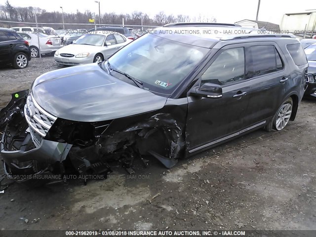 1FM5K8D88JGA11394 - 2018 FORD EXPLORER XLT GRAY photo 2