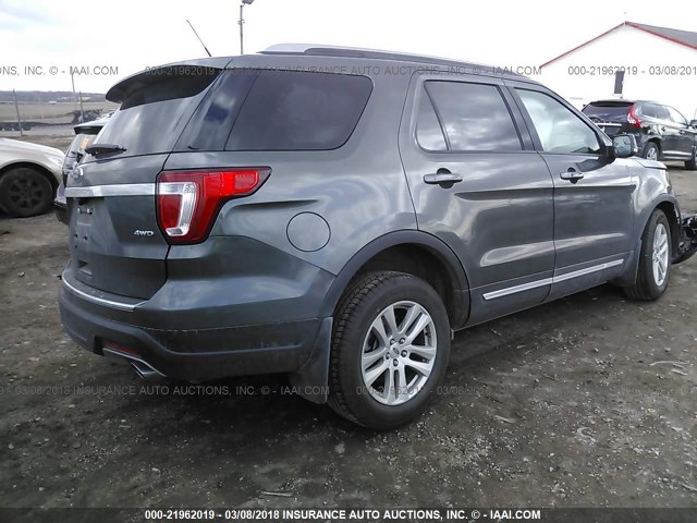 1FM5K8D88JGA11394 - 2018 FORD EXPLORER XLT GRAY photo 4