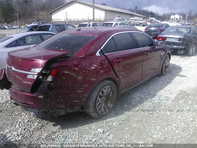 1FAHP2F85DG146663 - 2013 FORD TAURUS LIMITED RED photo 4