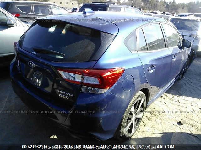 4S3GTAK64H1741366 - 2017 SUBARU IMPREZA SPORT BLUE photo 4