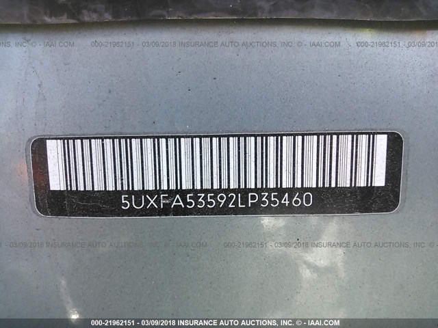 5UXFA53592LP35460 - 2002 BMW X5 3.0I BLUE photo 9