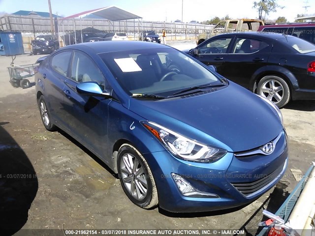 KMHDH4AE0FU419801 - 2015 HYUNDAI ELANTRA SE/SPORT/LIMITED BLUE photo 1