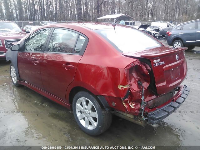 3N1AB6AP1BL658013 - 2011 NISSAN SENTRA 2.0/2.0S/SR/2.0SL RED photo 3