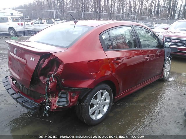 3N1AB6AP1BL658013 - 2011 NISSAN SENTRA 2.0/2.0S/SR/2.0SL RED photo 4