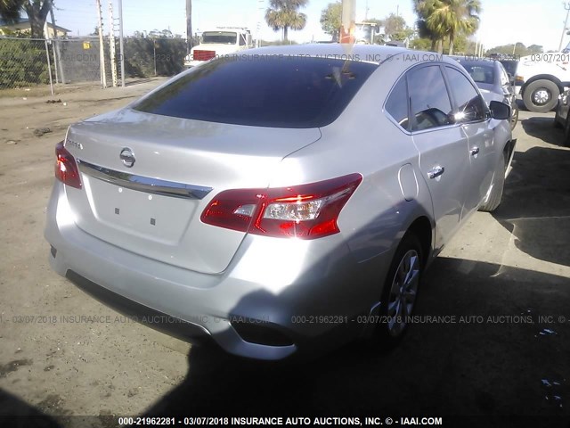 3N1AB7APXHY258789 - 2017 NISSAN SENTRA S/SV/SR/SL SILVER photo 4