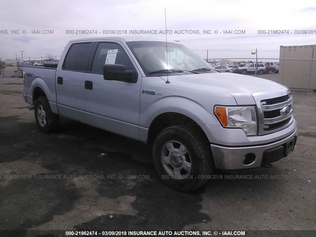 1FTFW1EF5DKF18742 - 2013 FORD F150 SUPERCREW GRAY photo 1