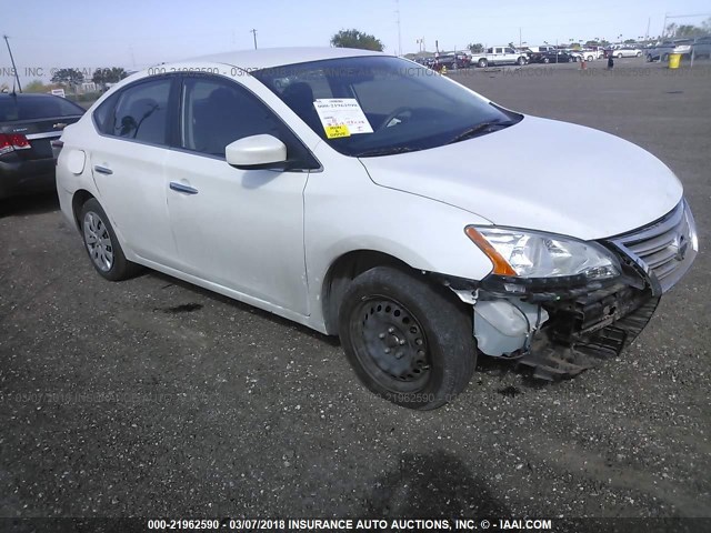 3N1AB7AP9EL680223 - 2014 NISSAN SENTRA S/SV/SR/SL WHITE photo 1