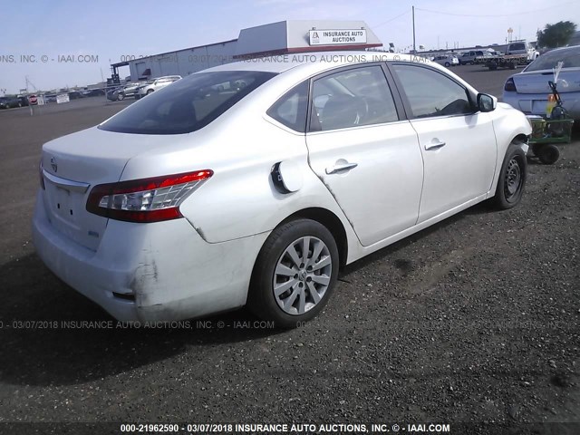 3N1AB7AP9EL680223 - 2014 NISSAN SENTRA S/SV/SR/SL WHITE photo 4