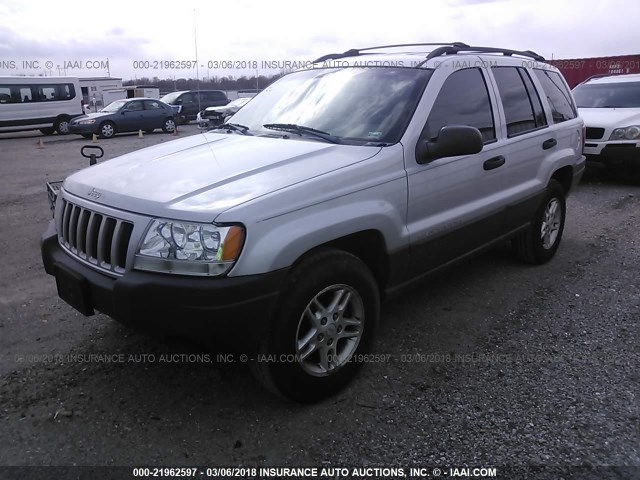 1J4GW48S34C377267 - 2004 JEEP GRAND CHEROKEE LAREDO/COLUMBIA/FREEDOM SILVER photo 2