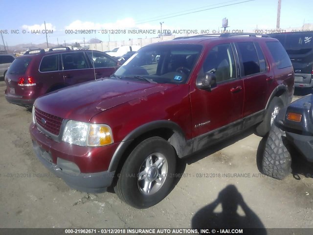 1FMZU63E52ZB65512 - 2002 FORD EXPLORER XLT RED photo 2