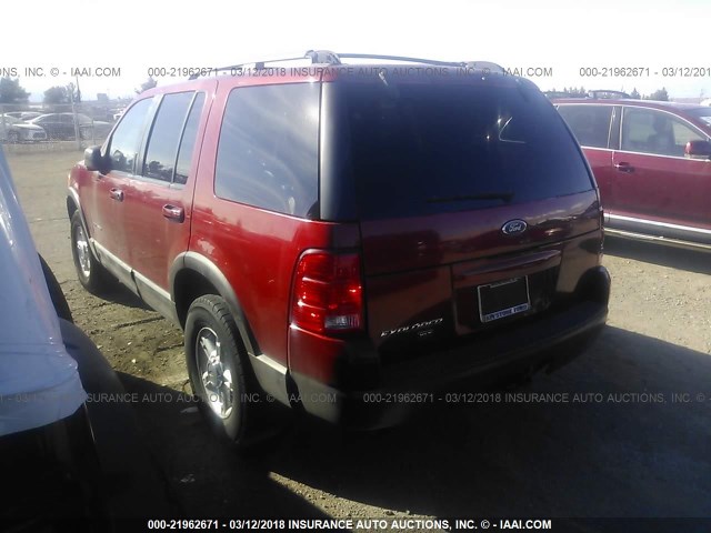 1FMZU63E52ZB65512 - 2002 FORD EXPLORER XLT RED photo 3