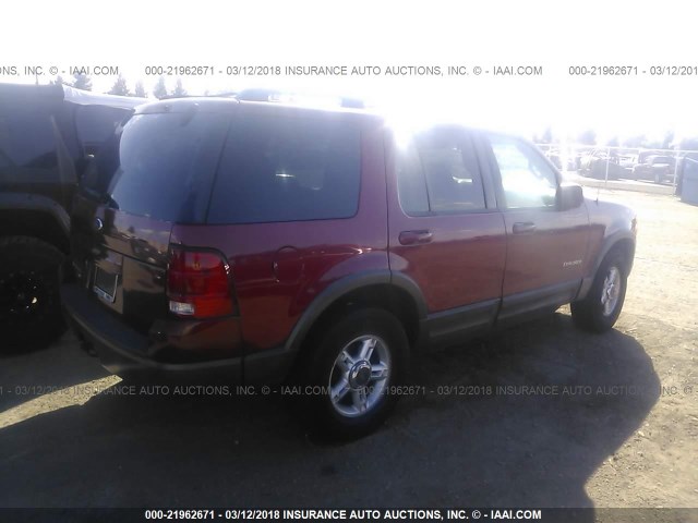 1FMZU63E52ZB65512 - 2002 FORD EXPLORER XLT RED photo 4